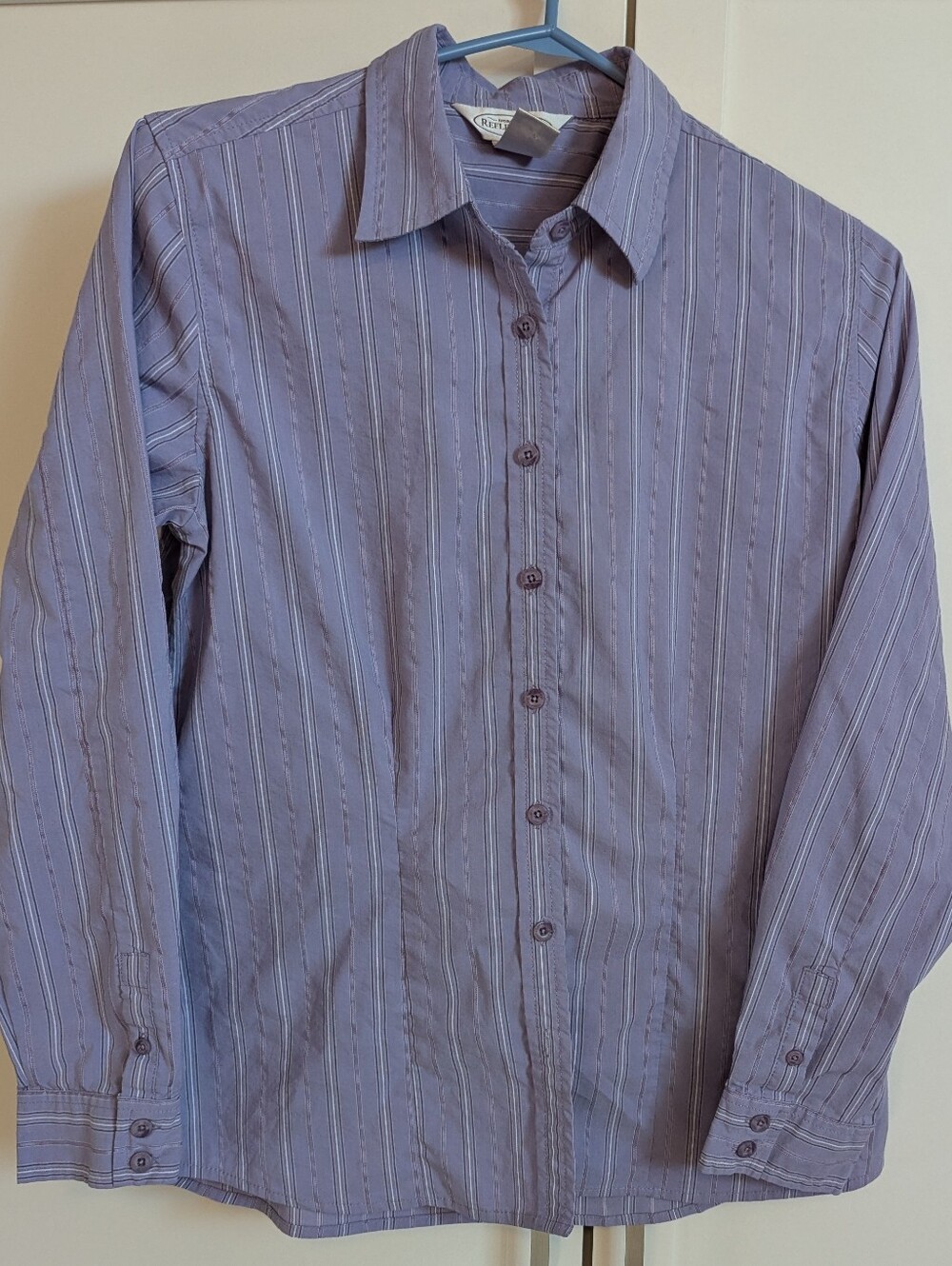 Purple Striped Button-uo Shirt